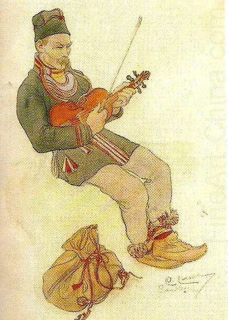 lappgubbe med fiol, Carl Larsson